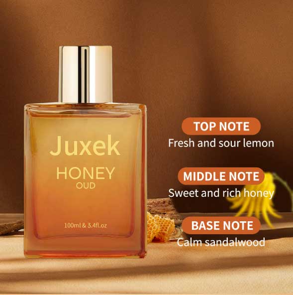 Juxek Honey Oud | Patchouli, Vanilla, Bergamot | Floral & Spicy | Made with Clean & Vegan Essentials Oils | Cruelty Free Fragrance Perfume