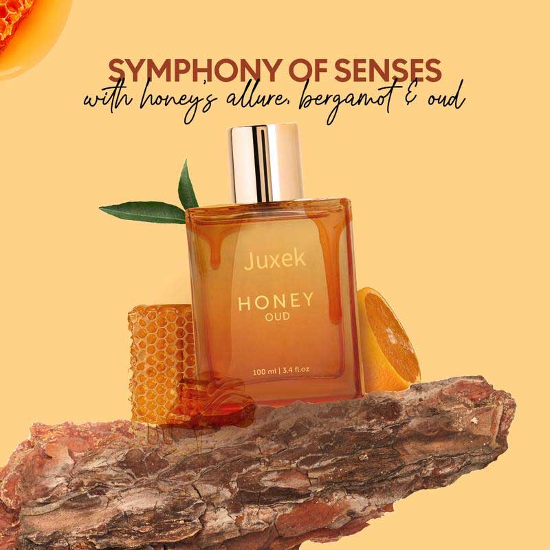 Juxek Honey Oud | Patchouli, Vanilla, Bergamot | Floral & Spicy | Made with Clean & Vegan Essentials Oils | Cruelty Free Fragrance Perfume