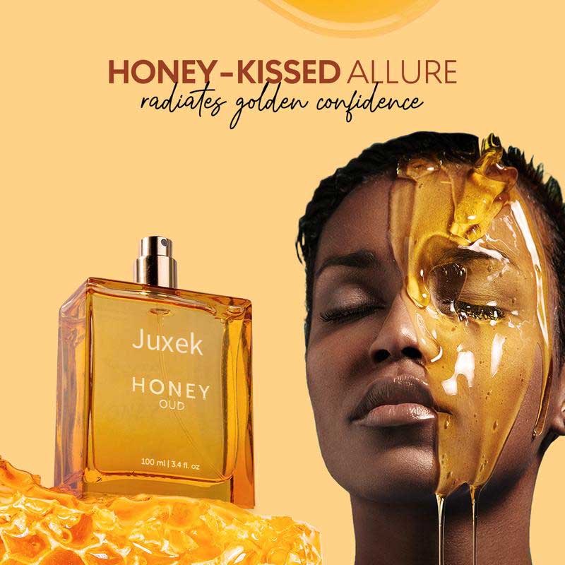 Juxek Honey Oud | Patchouli, Vanilla, Bergamot | Floral & Spicy | Made with Clean & Vegan Essentials Oils | Cruelty Free Fragrance Perfume